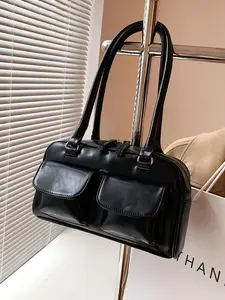 Women's Elegant PU Leather Shoulder Clutch, Minimalist Large Capacity Trendy, Chic All-match Shoulder Bag for Daily Use, Elegant Commuter Bag