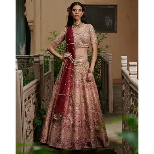 Dark rosegold bridal lehenga choli set