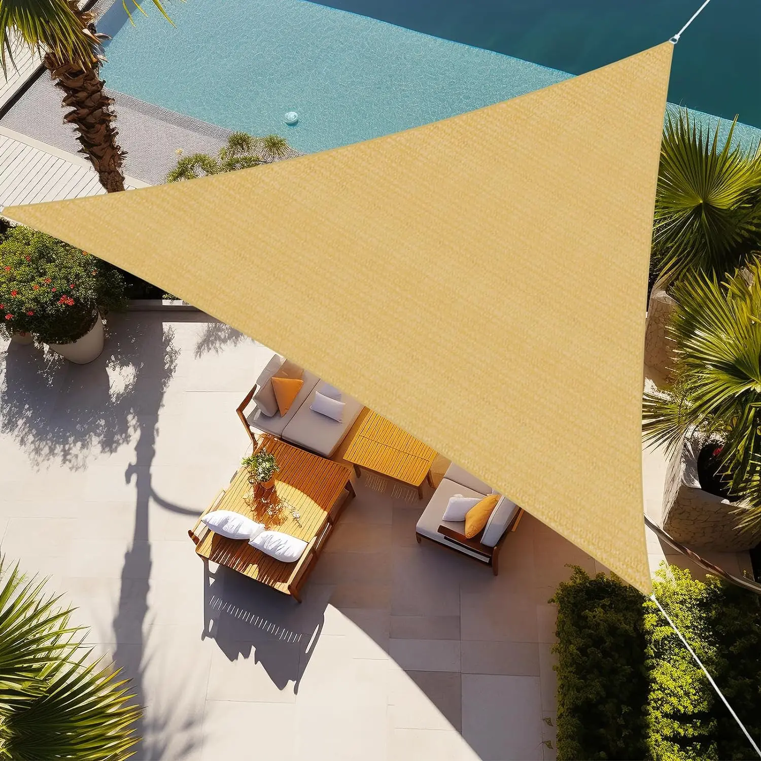Nw 2Lbs Triangle Sun Shade Sail Canopy Awning, 95% UV Blockage, Outdoor Backyard Patio Garden Carport