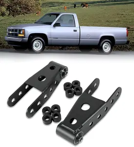 2-3" Suspension Rear Drop Lowering Shackles kit Leaf Spring Drop Shackle Kit Compatible with Chevy Silverado GMC Sierra 1500 C1500 K1500 Dodge Ram Replaces 6400 410520