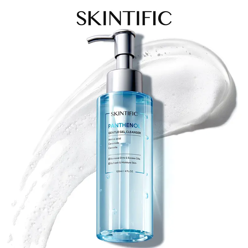 [SKINTIFIC] Panthenol Gentle Foaming Facial Cleanser | Daily Oil Control Face Wash for Women & Men, Soothes Troubled Skin, Amino Acid + Ceramide, Balances Skin Barrier, Smooth & Refreshed Complexion Gel Redness, Cruelty-Free, Black Friday Gifts, Holiday G