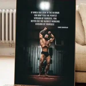 Chris Bumstead Gym Motivation Poster, Fitness Wall Art, Bodybuilding Inspiration Print