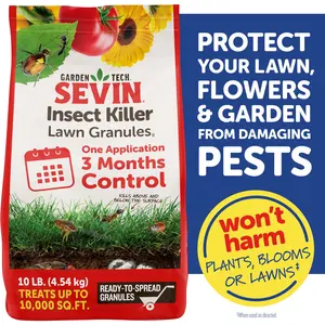 Outdoor Lawn Insect Killer Granules, 10 lb Bag, Treats up to 10,000 sq ft, Kills 100+ Insects, Long-Lasting 3-Month Yard Protection