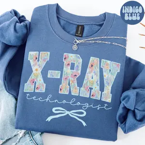Wildflower Xray Tech Sweatshirt, Radiology Shirt, Rad Graduation Gifts, Radiologic Technologist Crewneck, Cute Department Long Sleeve