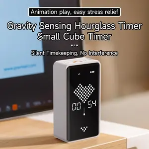 1 electronic hourglass timer, adjustable for children's learning, equipped with a large digital display screen and magnetic design, Silent Timer, suitable for kitchen, fitness, learning, and work scenarios, the perfect ideal gift