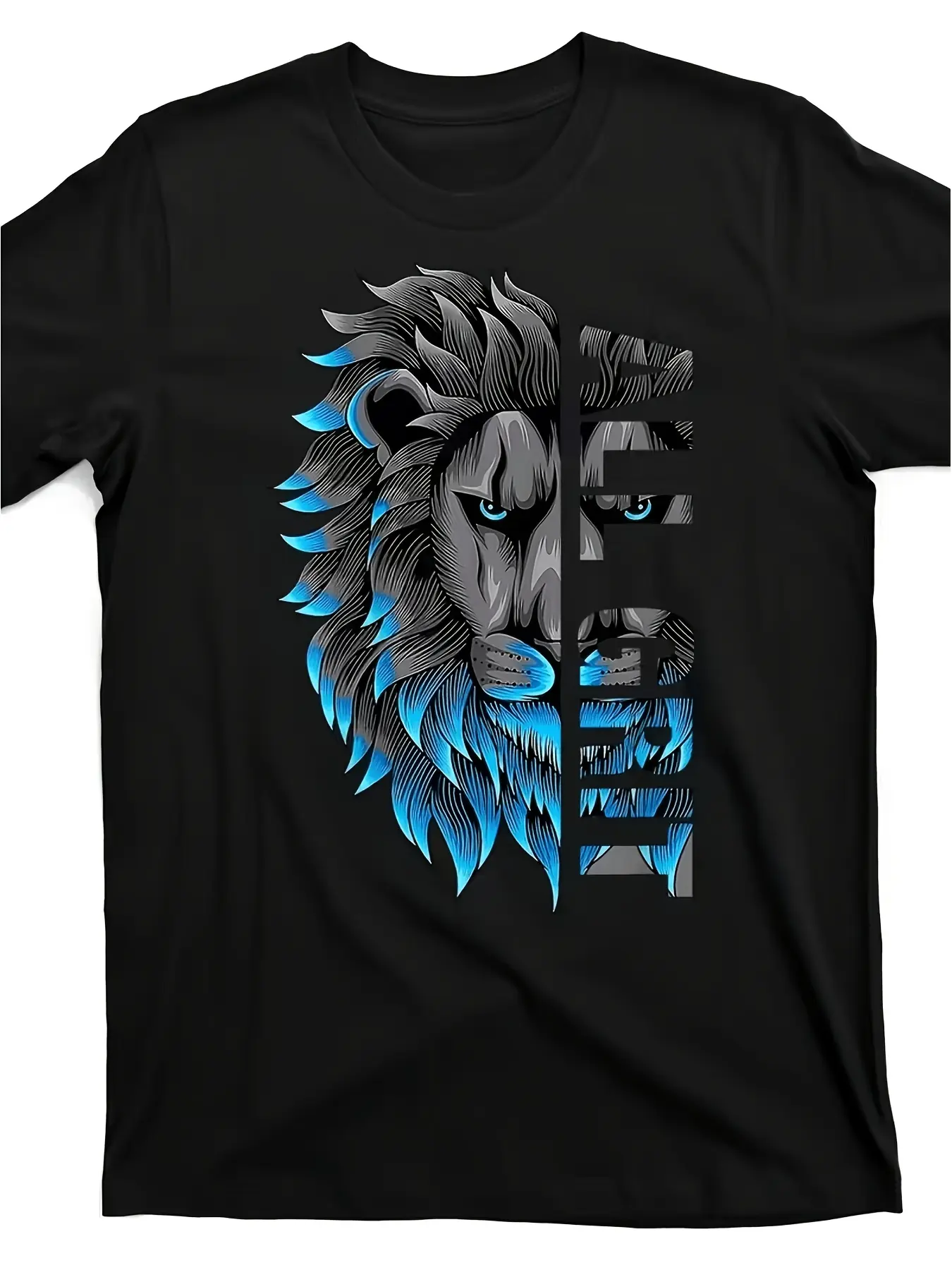Men's Vintage Detroit Football Geometric Print T-Shirt - Lightweight Short Sleeve Polyester Knit Crew Neck Stretch Top, Regular Fit, Machine Wash, All Seasons, Casual Streetwear Menswear for Game Day