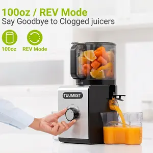 TUUMIIST Masticating Juicers,Cold Press Juicer Machines – 6.5'' Large Feed Chute for Whole Fruits & Vegetables, High Juice Yield, Easy To Clean,SummerVibes