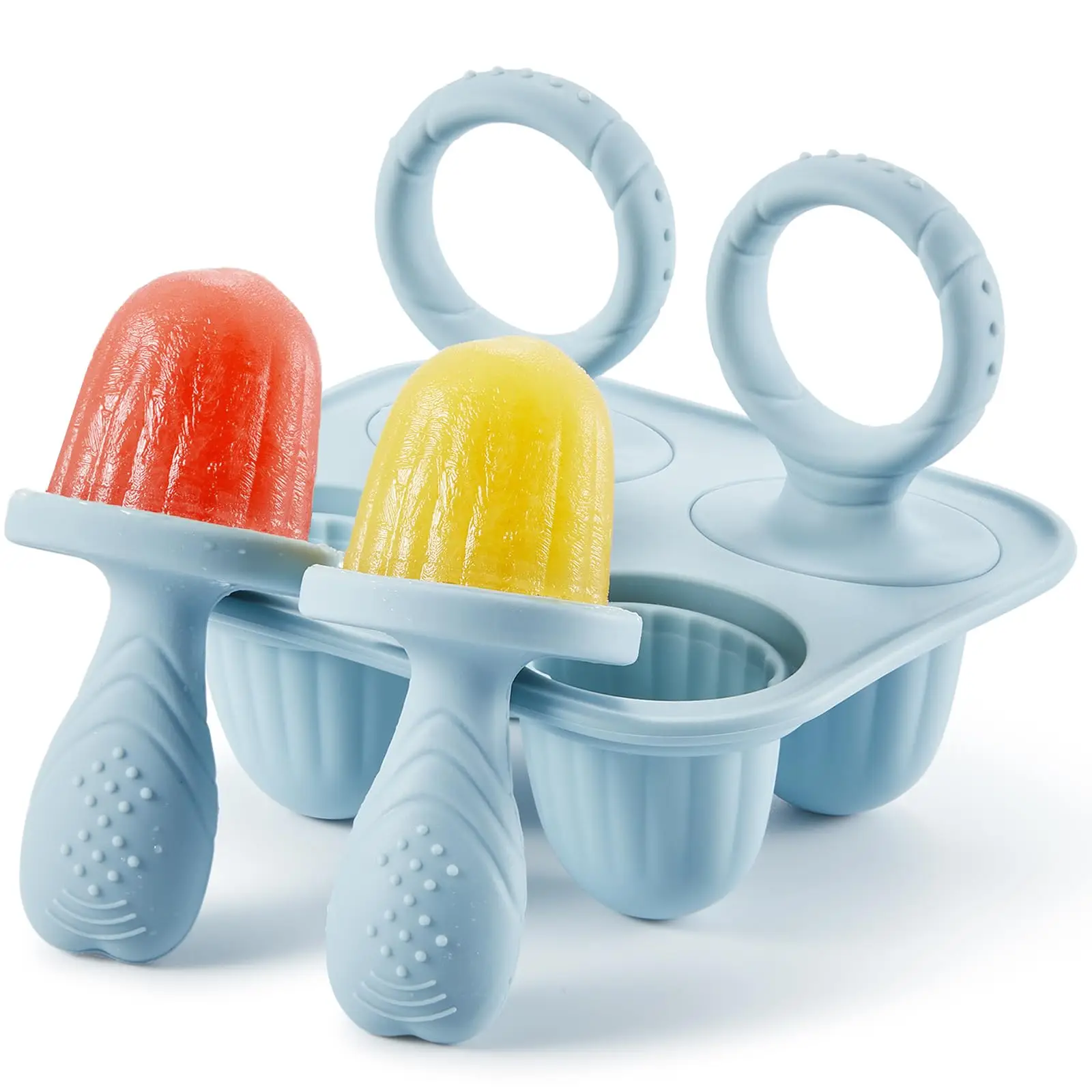 Silicone Ice Pop Molds Set of 4, BPA-Free Reusable Baby Ice Cream Maker, Easy Release Non-Toxic Material, Perfect for Kids' Snacks