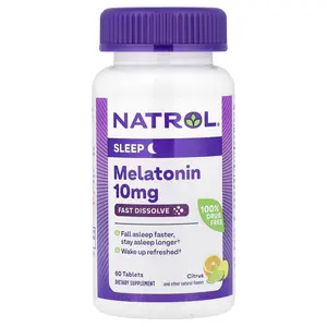 Natrol Melatonin, Fast Dissolve, Citrus, 10 mg, 60 Tablets Natrol Melatonin, Fast Dissolve, Citrus, 10 mg, 60 Tablets