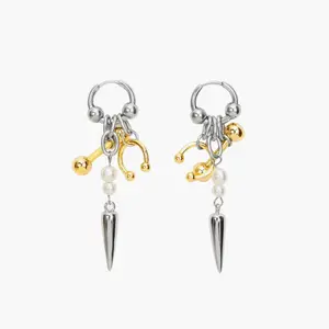 en route 18K Gold Plated Midnight Muse Earrings Celestial Star & Moon Inspired Jewelry for Statement Styling, Hypoallergenic Premium Piece Designed for Modern Outfits