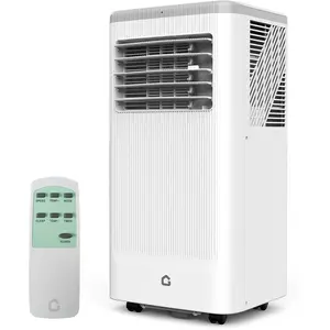 【GARVEE】10,000 BTU Portable Air Conditioner for Rooms up to 350 sq.ft with 3-in-1 Cooling, Fan, and Dehumidifier Modes, Remote Control, LED Display, 24-Hour Timer, and Full Window Installation Kit in White
