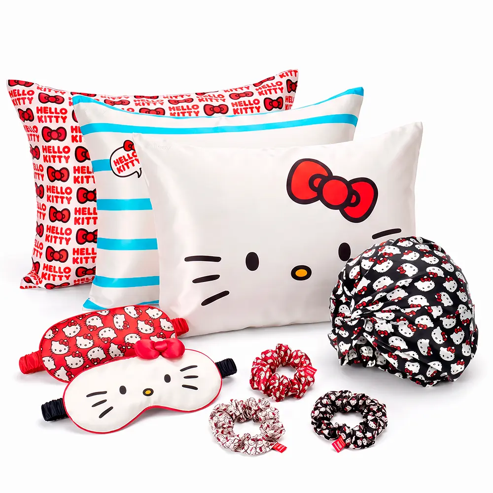 Hello Kitty Blissy Silk Pillowcase - 100% Pure Mulberry Silk - Improve Hair, Skin & Health While You Sleep!