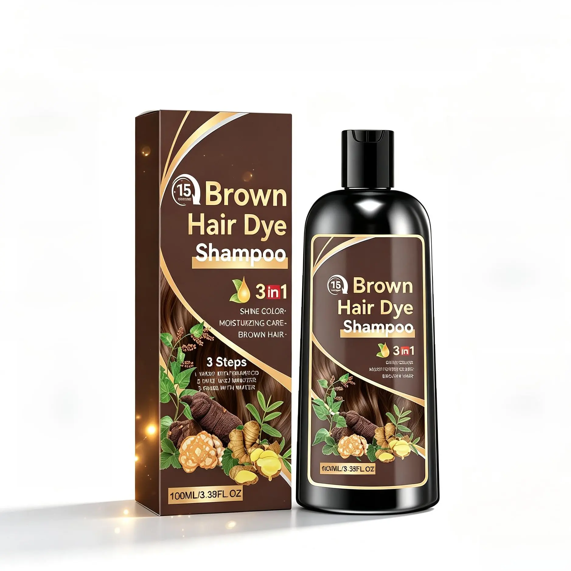 Brown Plant Essence Silicone-Free Shampoo - Organic Cupuau Butter Formula, Plant Extracts for Oily Scalp, Nourishes, Voluminates, Defines Curls, Leaves Hair Smooth & Shiny, Leave-In Conditioner Spray eva nyc flat oleanolic less simply grow tonic
