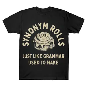 Oversized  Synonym Rolls Just Like Grammar Used To Make Tee Cinnamon Roll Grammar Pun Graphic Graphic T-Shirt Streetwear Holiday Wear y2k cotton fashion Streetwear Lover Gift Top Trending