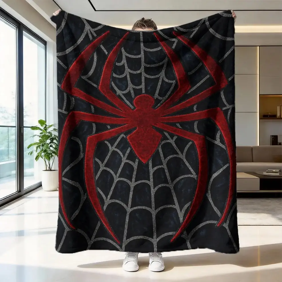 Spider Web Pattern Flannel Blanket, Soft and Skin‑Friendly, Warm Sofa Bedroom Nap Mat, Warm Napping Blanket, Multi‑Scene Use, Ultra Cozy and Comfortable, Cozy Throw Blanket, Soft Comfy Fleece Blanket, Perfect for Mother’s