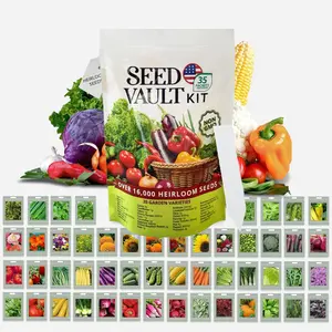 SEED VAULT 35 Vegetable Seeds Pack-16,000+ Seeds for Spring Fall Winter Garden Kit Survival Seed Vault for Preppers & Gardeners Gift for Men Women