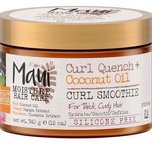 Maui Moisture Curl Quench + Coconut Oil Hydrating Curl Smoothie, Creamy Silicone-Free Styling Cream for Tight Curls, Braids, Twist-Outs & Wash & Go Styles, Vegan & Paraben-Free, 12 Ounce Haircare