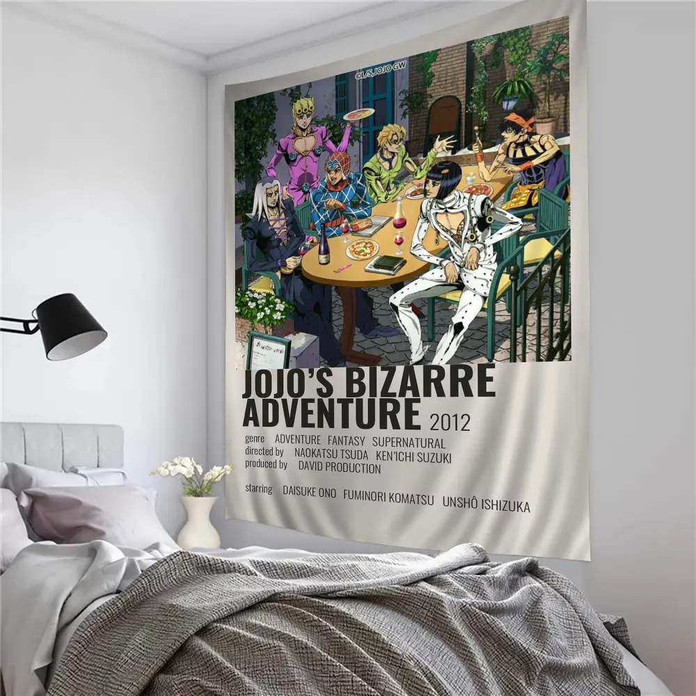60in x 40in Synthetic Anime Tapestry - JoJo Bizarre Adventure Decor, Funny Hanging Wall Decoration, Water Resistant Home Decor for Bedroom, Animal-Themed Fan Gift (Summerwins Brand)