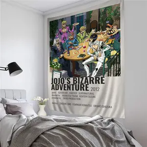 60in x 40in  home decor banner JoJo Bizarre Adventure Anime Tapestry Art Science Fiction Room Home Decor Wall Art Decor funny hanging poster fan bedroom living room gift