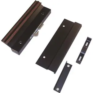 Sliding Glass Door Handle Set, 4-15/16 In. Hole Spacing, Extruded , Black (DH-152)