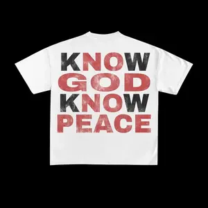 Know God, Know Peace, No God, No Peace Graphic T-Shirt – Faith-Based Inspirational Quote Tee, Religious Casual Wear graphic tees women Crewneck Cotton dark design fantasy  shirt north west outfits jesus  shirts