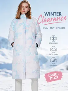 Women’s Hooded Long Puffer Coat, Duck Down Filled Quilted Winter Jacket Oversized Warm Outerwear – Winter Clearance