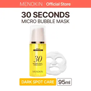 [MENOKIN] 30 Seconds Micro-Bubble Mask (Bright), 3.21 fl.oz, Dark Spots & Hyperpigmentation Niacinamide Glutathione Vitamin C, Blemish Care, Dull Uneven Skin Tone Brightening, Radiant Complexion, 70 Sheet Mask in a Bottle, Korean Skincare #DealsForYouDays