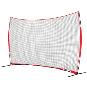 Father's Day Gift VEVOR Barricade Backstop Net 16x10 ft Ball Sports Barrier Netting Portable Practice Equipment with Carry Bag for Baseball Softball Lacrosse Soccer Hockey Training