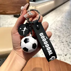 Soccer Ball Keychain with "GOAL" Motif - Funky Black & White Design, Plastic Soccer Fan Accessory, Perfect for Backpacks & Car Keys - Ideal Gift for Men and Women, Soccer Accessories