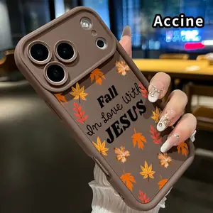 Phone Case for  iPhone 17 Pro Max 16 Plus 15 14 13 12 11 XR Air E Autumn Leaf Devotion Pattern Silicone TPU Lens Protective Rugged Durable Soft Cover for Boy