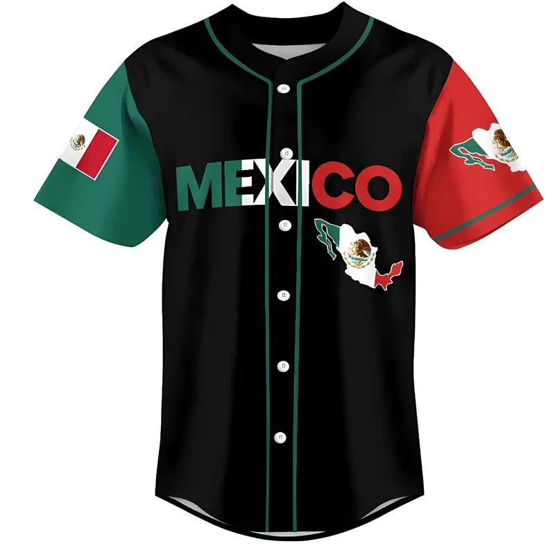 Mexican Short-Sleeved Vibrant Graphic Versatile Shirt, Unisex Summer Casual Shirt