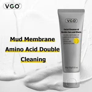 VGO Double Care Facial Cleanser - 50g, Suitable for All Skin Types, Cleanses and Moisturizes for Optimal Skincare Cleansing Gentle Charcoal Coconut-B