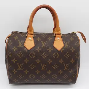 Pre-owned Louis Vuitton Coated Canvas Top Handle 1997 Vintage Monogram Speedy 25