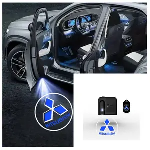 4PCS Mitsubishi Logo Welcome Light, Car Door Projection Lamp Atmosphere Light, No-Drill Stick-On Installation, Fit for Outlander/Eclipse Cross/Pajero/Lancer EX/Eclipse/3000GT/L200, Upgrade Car Grade