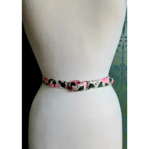 Vintage Lane Bryant "Dura Bac" Pink and Green Floral Belt