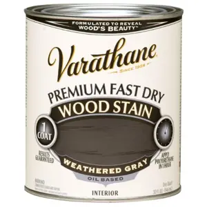 Varathane 269394 1 Quart Weathered Gray Fast Dry Wood Stain