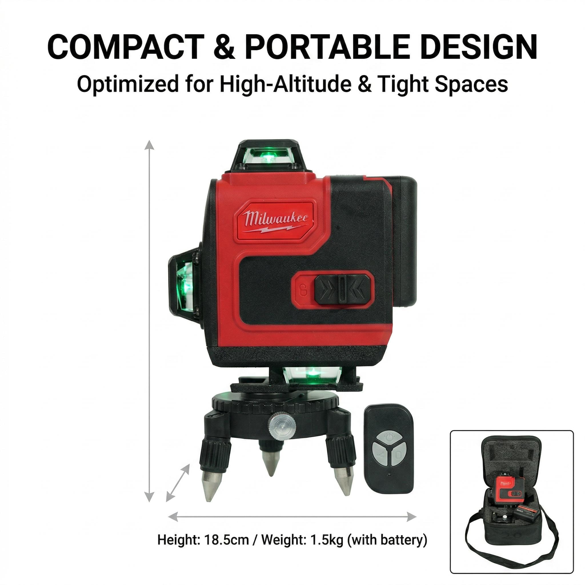 Milwaukee 16-Line Cross Laser Level for Professional Use