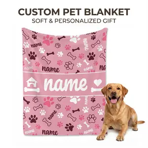 StellarPaws Custom Pet Name Blanket Personalized Dog Cat Flannel Throw for Dog Moms Cat Dads Pet Memorial Keepsake Soft & Personalized Gift