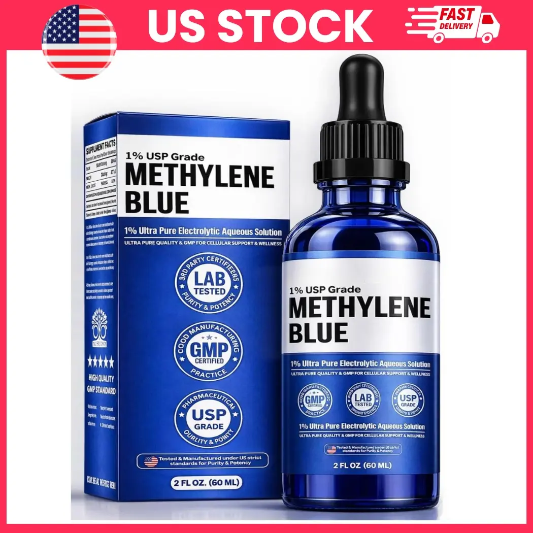 Ultra-Pure 1% Methylene Blue Drops, 99.9% Purity, Third-Party Lab Tested, Alcohol & Formaldehyde Free, Pharmaceutical Grade Liquid Solution, 60 ml, Premium Laboratory & Educational Use, Valentine’s Day Gift For her | methylene blue for humans, Minerals