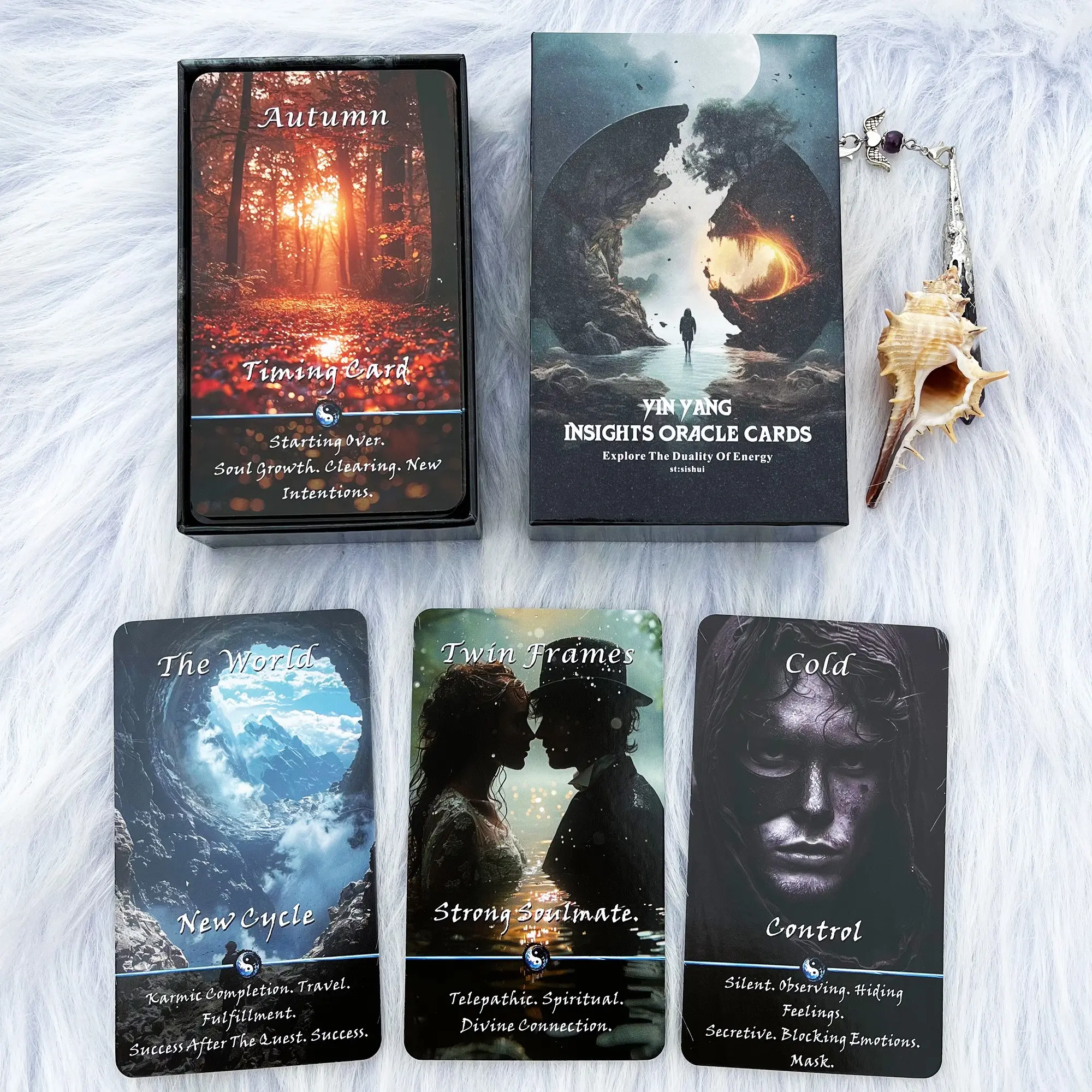 Yinyang Oracle Cards, Energy Connection Duality Oracle Deck (68 Cards), Tarot Cards, Beginner Spiritual Guidance Tool, Balance Dual Energy, Emotional Healing, Self-Discovery, Yin And Yang
