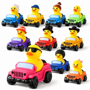 12-Pack Rubber Ducks for Ducking – Dressed-Up Ducks with Colorful Mini Trucks | Dashboard Decor, Party Favors, Collectible Gift for Kids and Car Fans