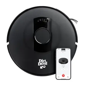 Dirt Devil Robot Vacuum for Carpet and Tile Floors with LIDAR Navigation, Wi-Fi-enabled App, 110 Minute Run-Time for Daily Cleaning, Model #EV3420
