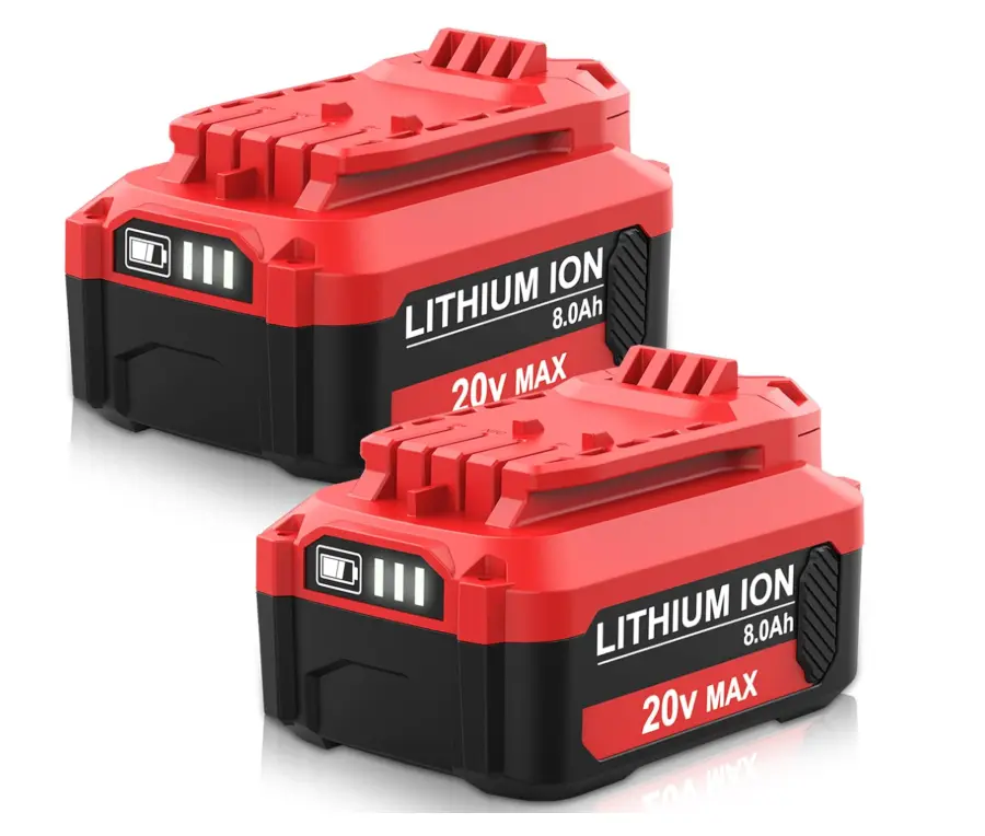 20V 8000mAh Li-ion Replacement Battery for Craftsman V20 CMCB204 Cordless Power Tools, Red Home Improvement Charge Controller Accessory