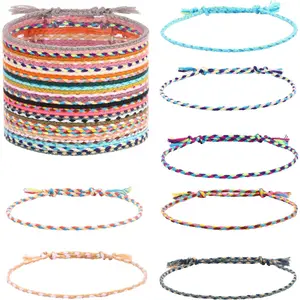 30Pcs Woven Wrap Friendship Bracelets Handmade Braided Adjustable Colorful String Bracelet for Daily Wear & Special Occasions Perfect Matching Accessory Trendy Stack Bangle Loombands