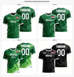 [Custom Name & Number] Iraq Custom Football Jersey, Personalized Iraq Soccer Shirt, Green Iraq National Team Kit, Custom Name and Number Iraq Sportswear, Men Gift