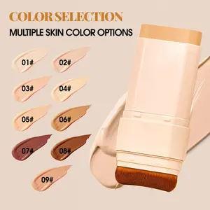 【TVLV 2-in-1 Foundation & Concealer Stick】Long-Lasting Waterproof Makeup with Built-in Brush Heavy-Duty Concealer, Full Coverage Matte, Creamy Formula for Unisex Everyday, Parties, Special Events, concealer, foundation Cosmetic make up skin tint