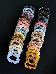 40 Piece Set Elegant Plain Leopard Print Floral Hair Ties, Versatile Elastic Hair Accessories for Women, Multi-Color Headbands