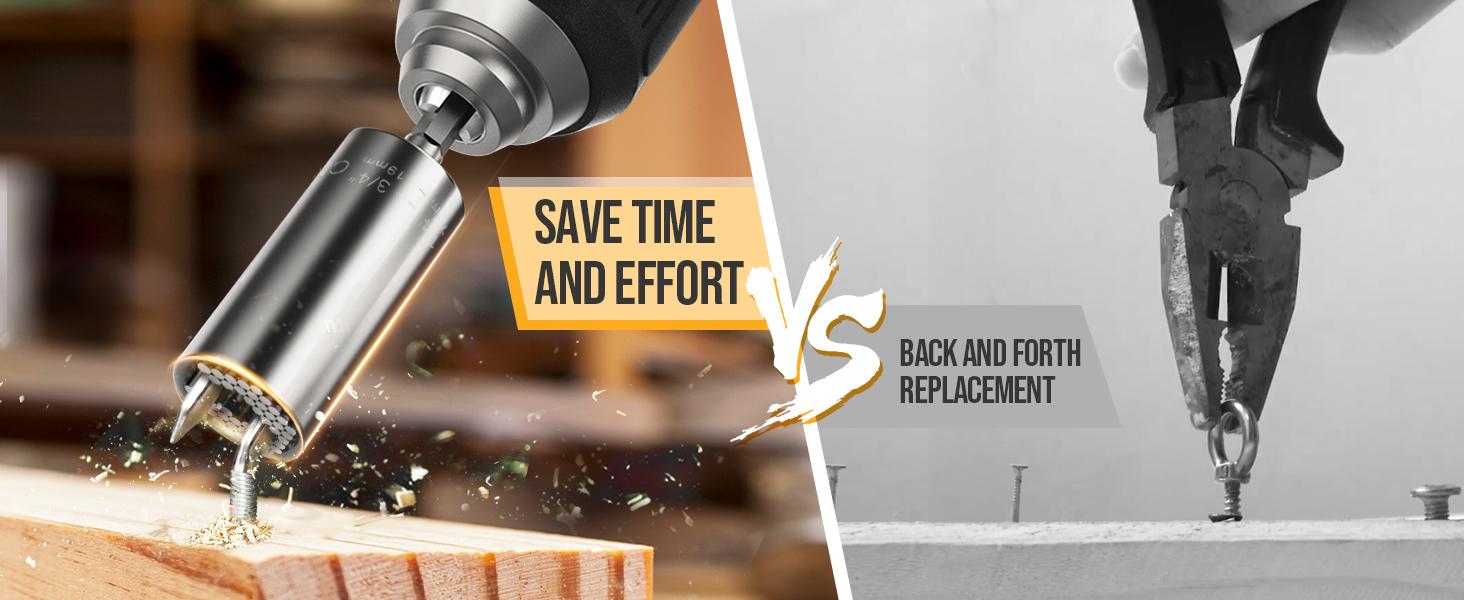 Fathers Day Dad Gifts from Daughter Son Wife Super Universal Socket Tools Gifts for Men, Grip Set with Power Drill Adapter Cool Stuff Gadgets Present Ideas Gifts for Dad Husband Him Grandpa Step Dad