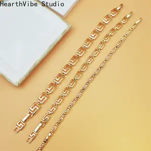 HearthVibe Studio Retro-Chic & Versatile Designer Chain Bracelet Trendy Letter & Padlock Style Gold Tone Jewelry