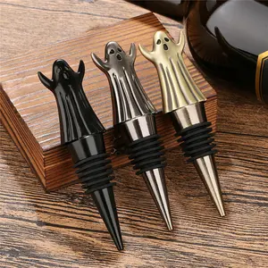 Household Ghost Shape Wine Stopper Decorative Champagne Saver Portable Bottle Stoppers for Kitchen Bar Party Halloween Barware Accessories